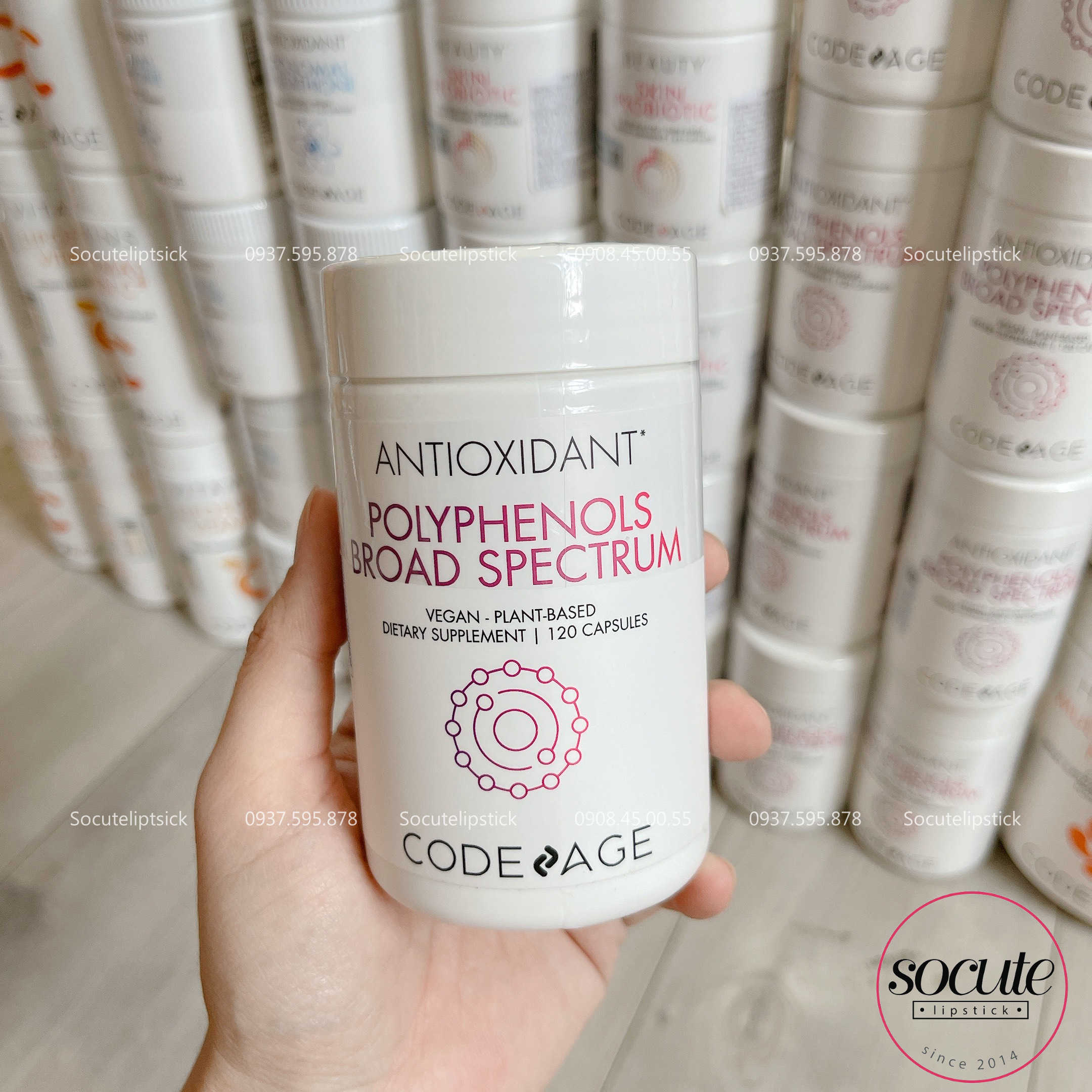 [Tem Chính Hãng] Viên Chống nắng sáng da Codeage Polyphenols Broad Spectrum 120 Viên