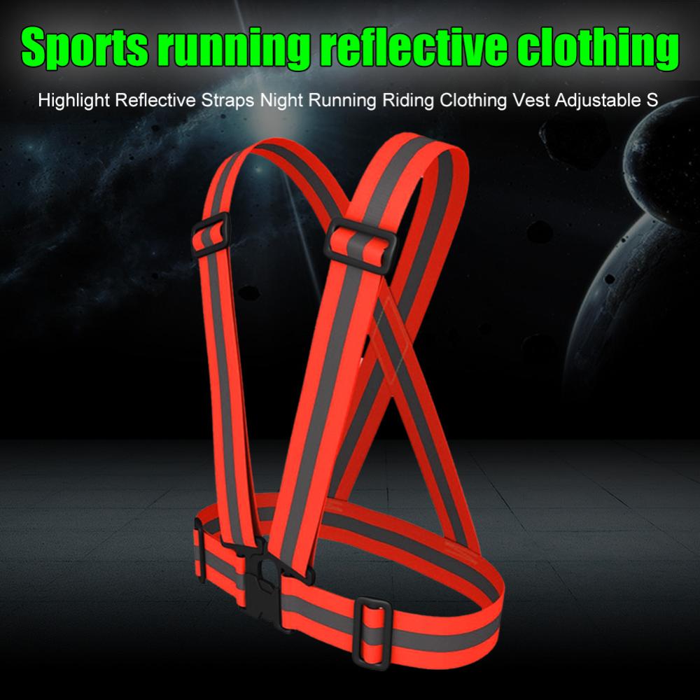 Reflective Straps Night Running Riding Vest Adjustable Safety Elastic Band