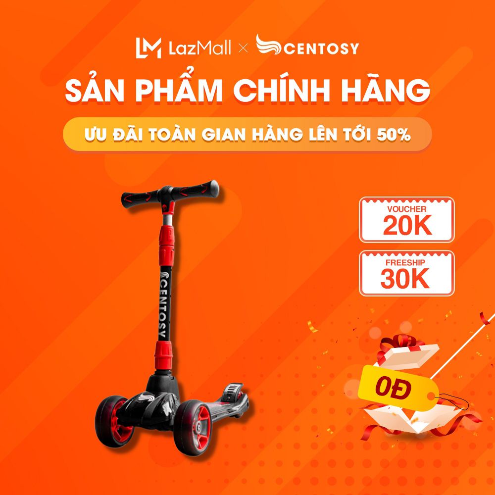 Xe scooter cho bé cao cấp scooter centosy s3 có khung chắc chắn, hình bắt mắt, đèn nháy