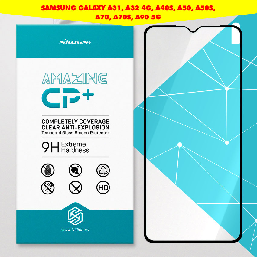 Kính cường lực cho samsung galaxy a31, a32 4g, a40s, a50, a50s, a70, a70s, a90 5g full màn hình hiệu nillkin combo 2022