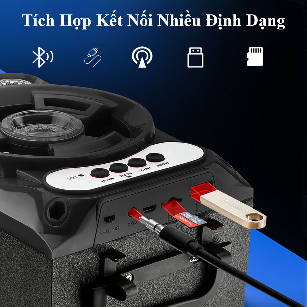 Loa bluetooth hát karaoke kèm mic, loa bluetooth hát karaoke mini, loa kẹo kéo mini giá rẻ, loa karaoke bluetooth gia đình. Bảo hành 1 năm, 7 ngày đầu lỗi đổi mới.