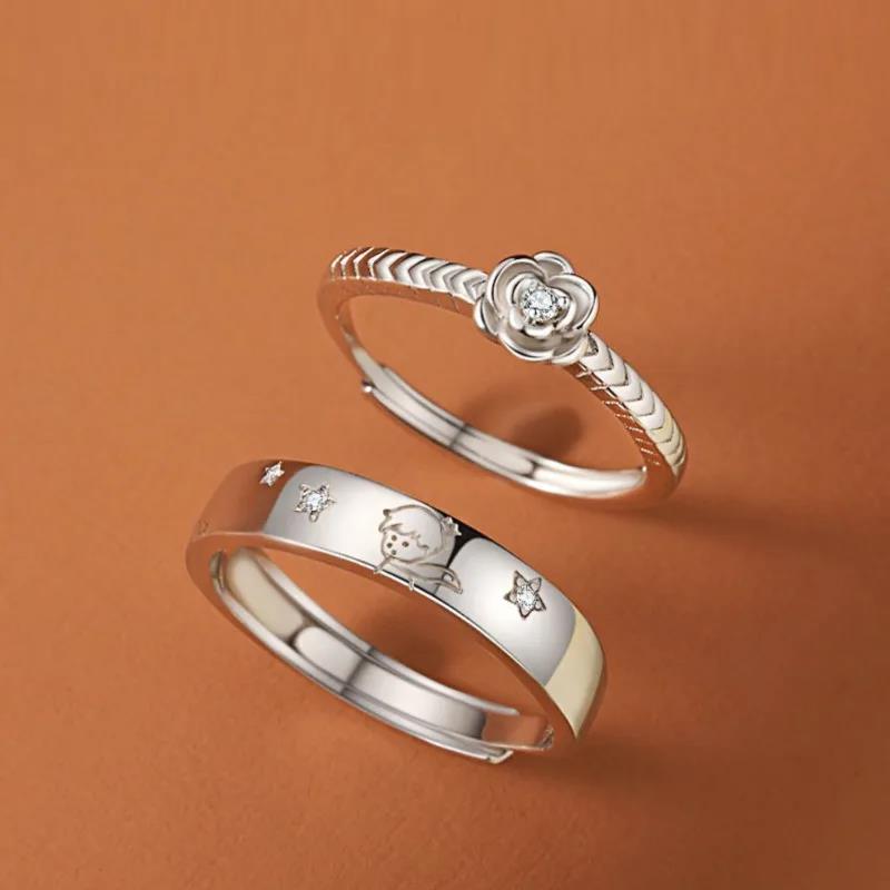 Yuanyan%20New%20Versatile%20Little%20Prince%20and%20Rose%20Couple%20Ring%20A%20Designated%20Love%20Token%20Birthday%20Gift%20for%20Girlfriend's%20Index%20Finger%20Ring%20-%20Image%202