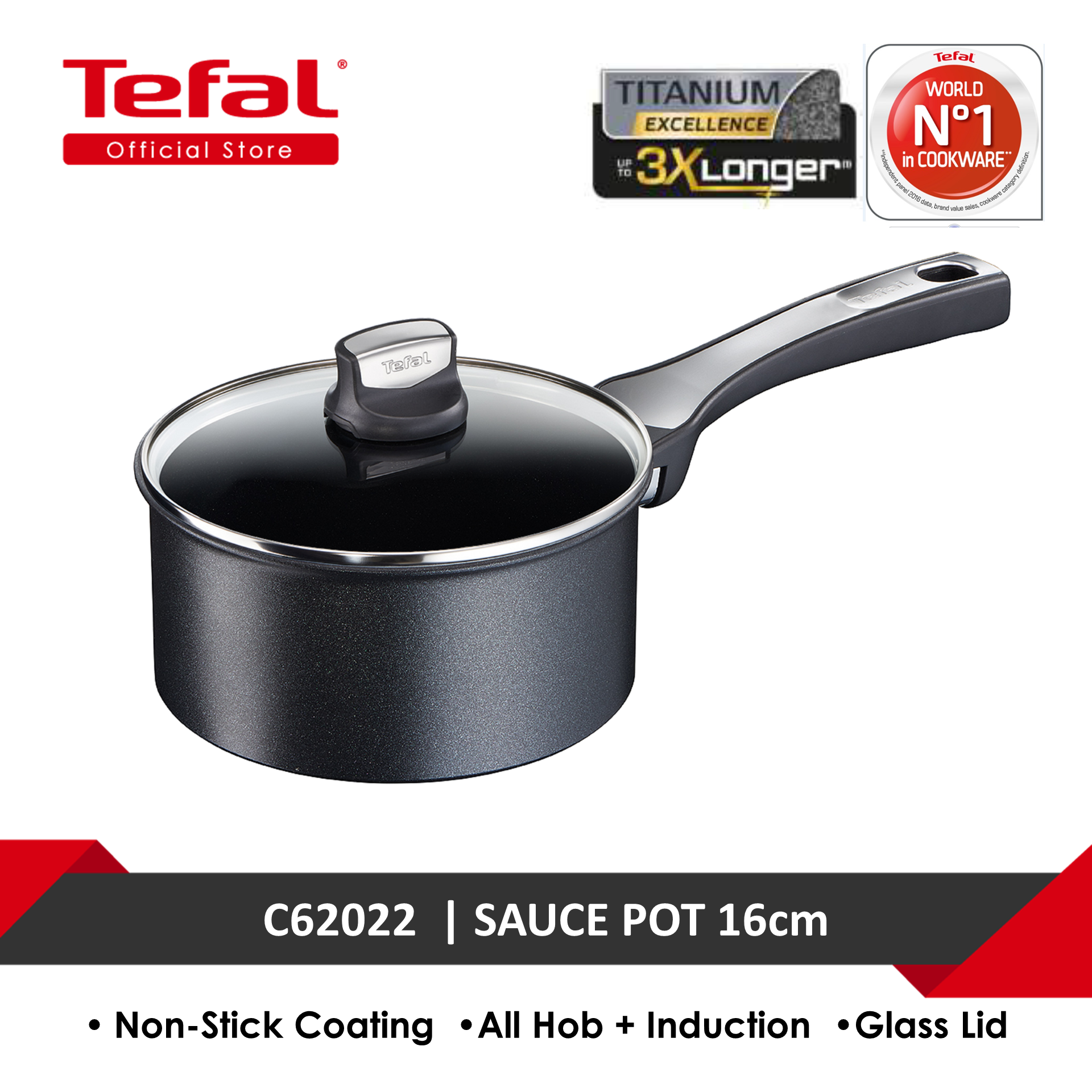 Tefal Expertise Sauce Pan w/ Lid 16cm C62022 | Lazada Singapore