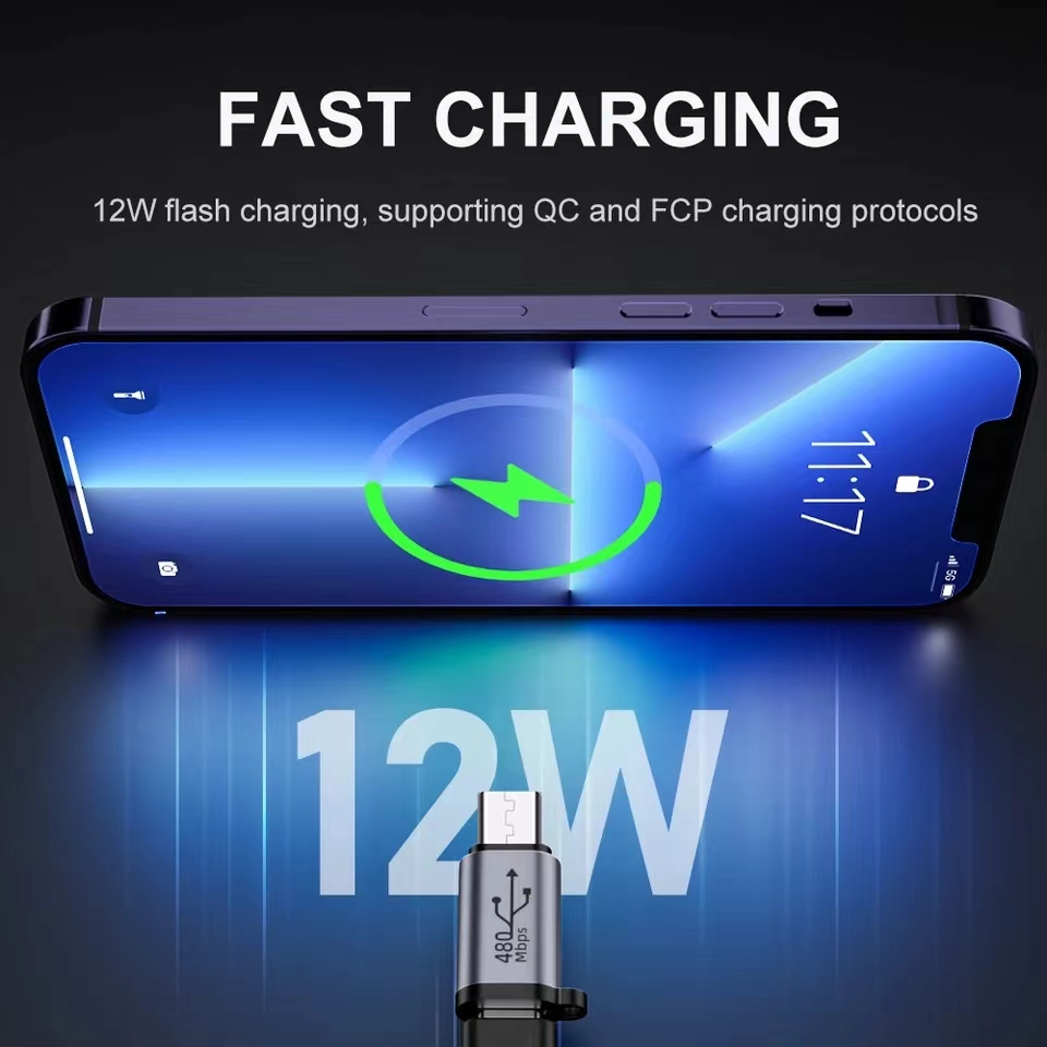 Sạc Bộ chuyển đổi truyền dữ liệu cho Iphone điện thoại Android chuyển sang Type-C chiếu sáng tương thích cho điện thoại di động Adapter USB C Micro USB Phích cắm chuyển converte
