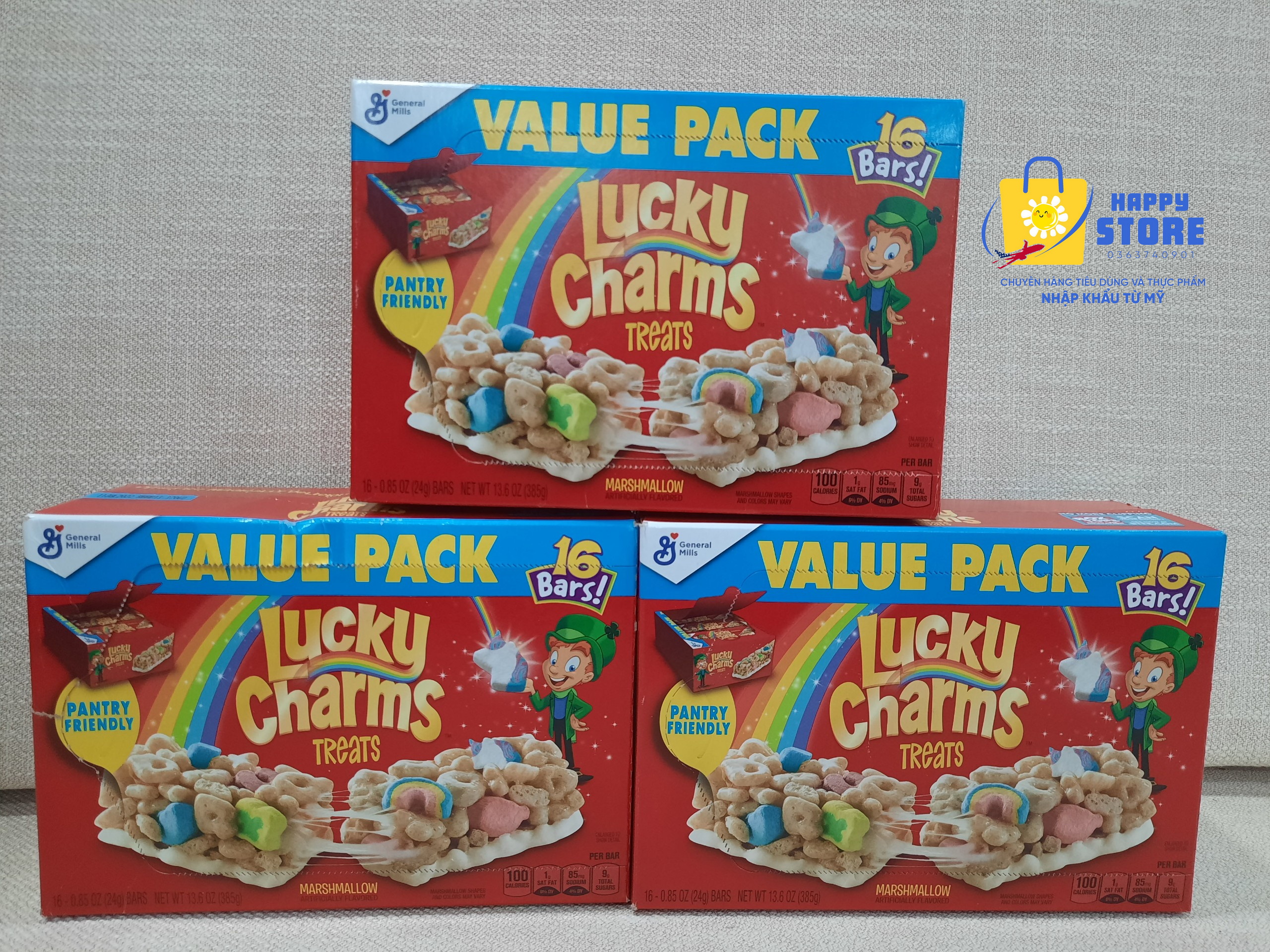BÁNH NGŨ CỐC DẠNG THANH VỊ LUCKY CHARMS [HÀNG NHẬP MỸ]