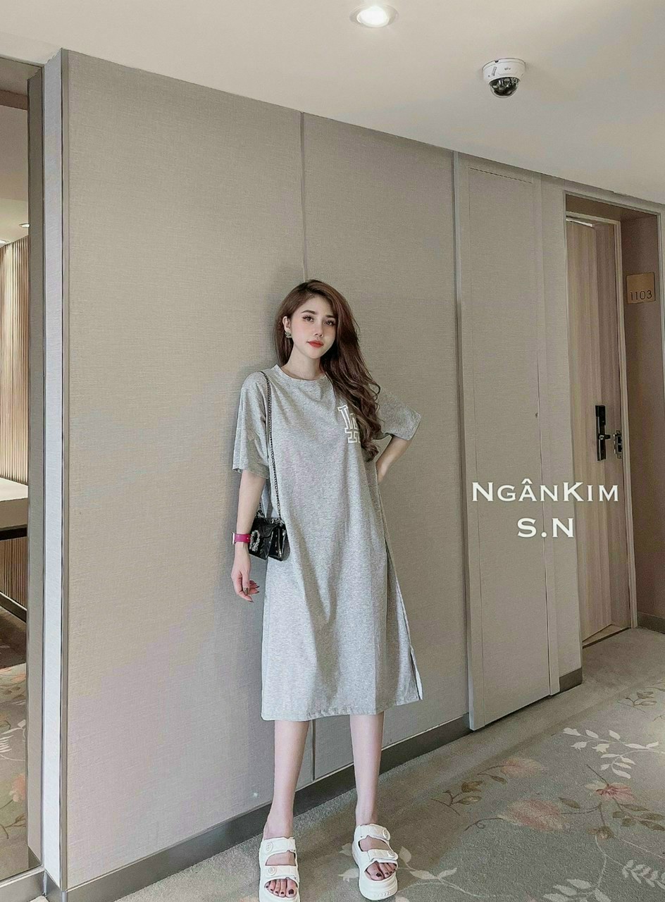 Váy suông bigsize, bầu bí bon chen, vải lụa không nhăn