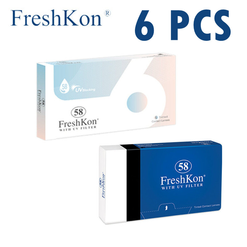 FRESHKON 58 6Pcs Monthly Clear Contact Lenses