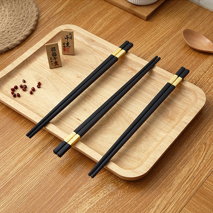 Bộ 10 Đôi Đũa Khảm Mạ Vàng Loại 1 Hàn Quốc