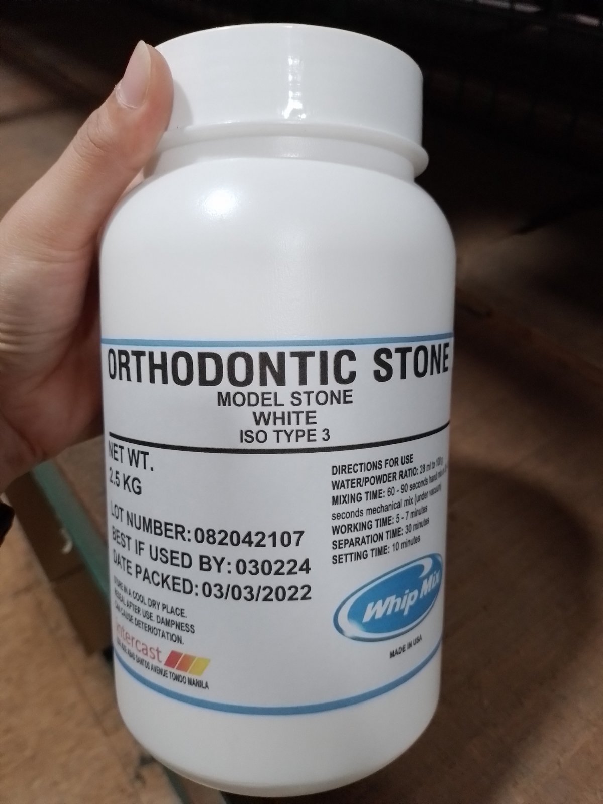 WHIP MIX ORTHO STONE 2Kgs/jar / ORTHODONTIC STONE Lazada PH