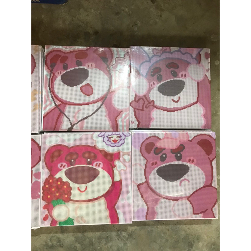 Bộ tranh đính đá gấu dâu 20x20