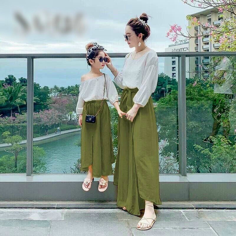 set bộ quần áo mẹ bé đẹp
