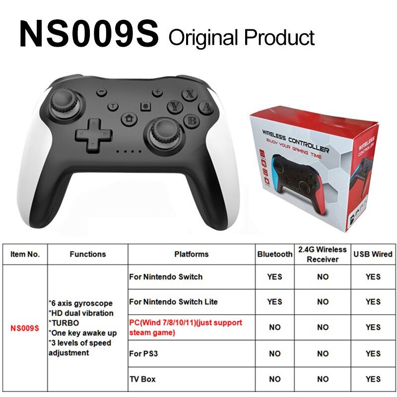 YLW NS009 Bluetooth Game Controller Wireless Gamepad For Nintendo 