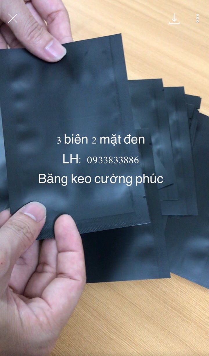 Túi 3 biên 2 mặt màu đen