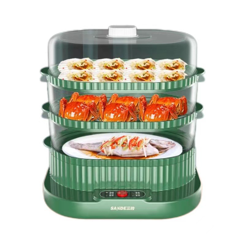KUDIXIONG Electric steamer household multifunctional integrated steamer three-layer large capacity multi-layer steamer electric steamer