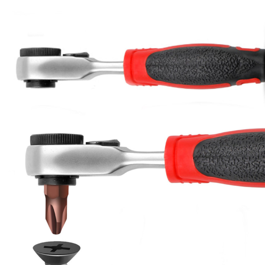 Mini 1/4 "ratchet cờ lê đôi đã kết thúc nhanh chóng Hex mô-men xoắn Bộ cờ lê Rod Bộ tuốc nơ vít Công cụ chìa vặn kiểu ống lồng xử lý cờ lê