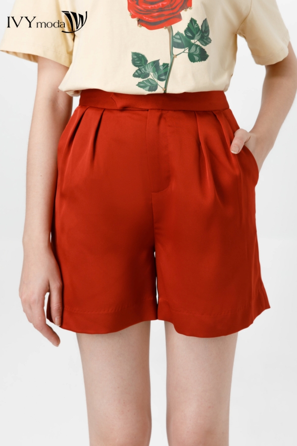 Quần short lụa trơn ivy moda ms 20b9300