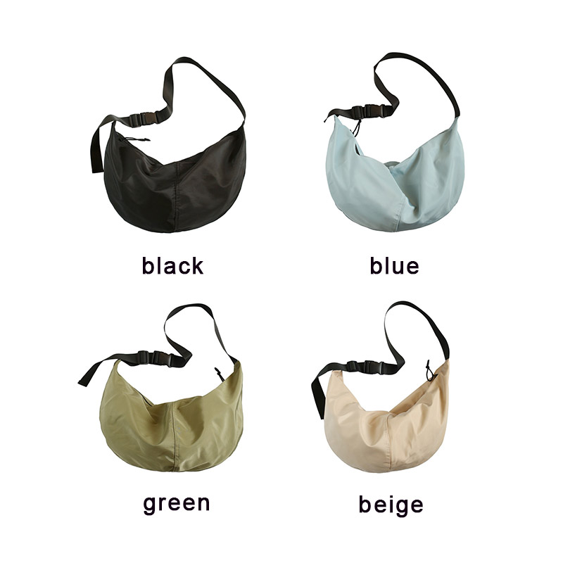 ELACCENT Crossbody bag shoulder bag waterproof nylon dumpling bag Korean version solid color large-capacity crossbody bag