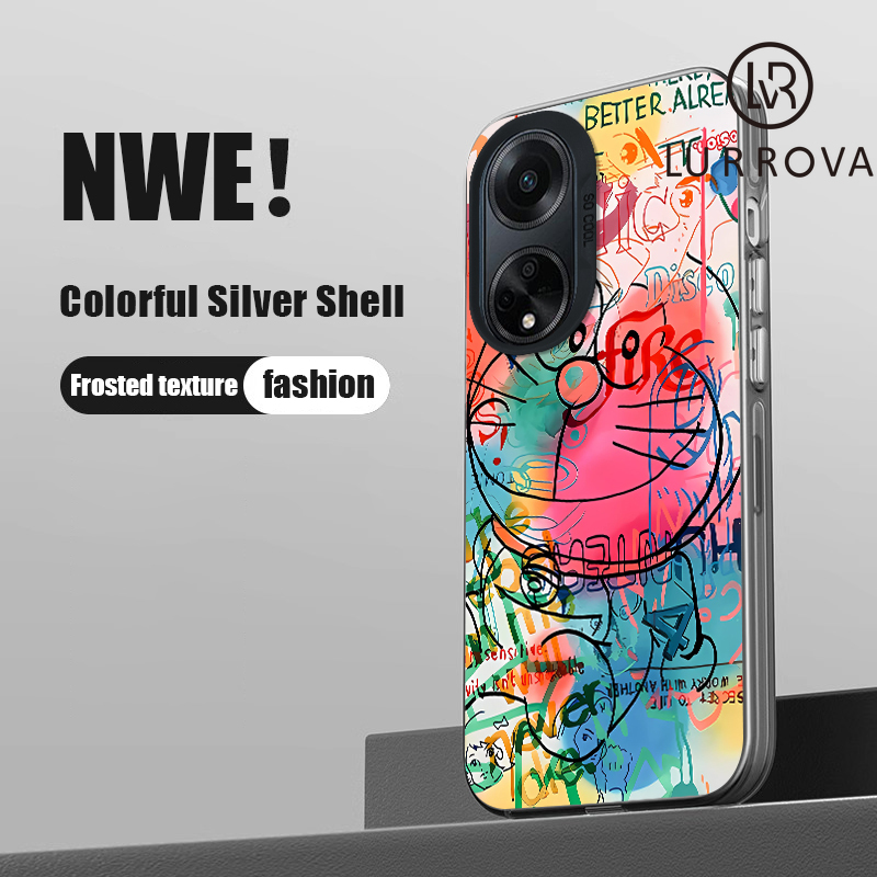 Case OPPO A98 5G Graffiti Monkey Graffiti Doraemon Graffiti Panda Graffiti Astronaut Graffiti Black Cat Colorful cartoon mobile phone case
