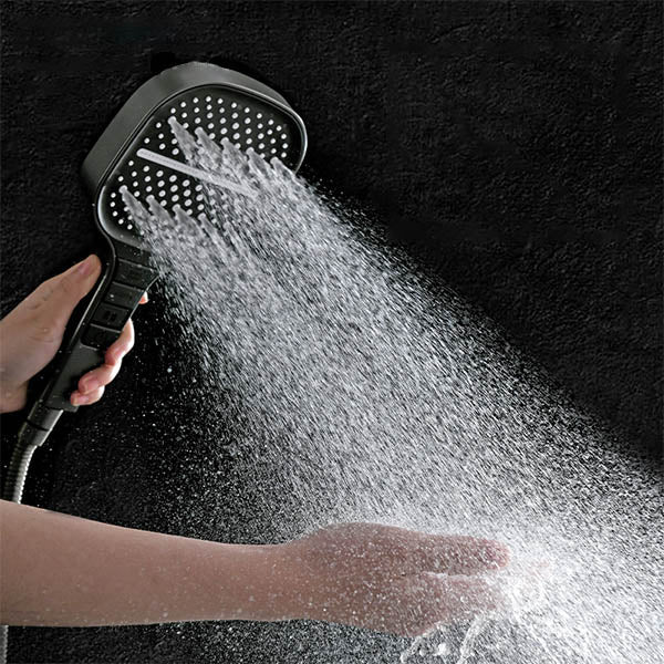 Đen Mới Đầu vòi sen lượng mưa tiết kiệm nước áp lực cao 7 chế độ điều chỉnh một nút bấm nút dừng cho phòng tắm phụ
