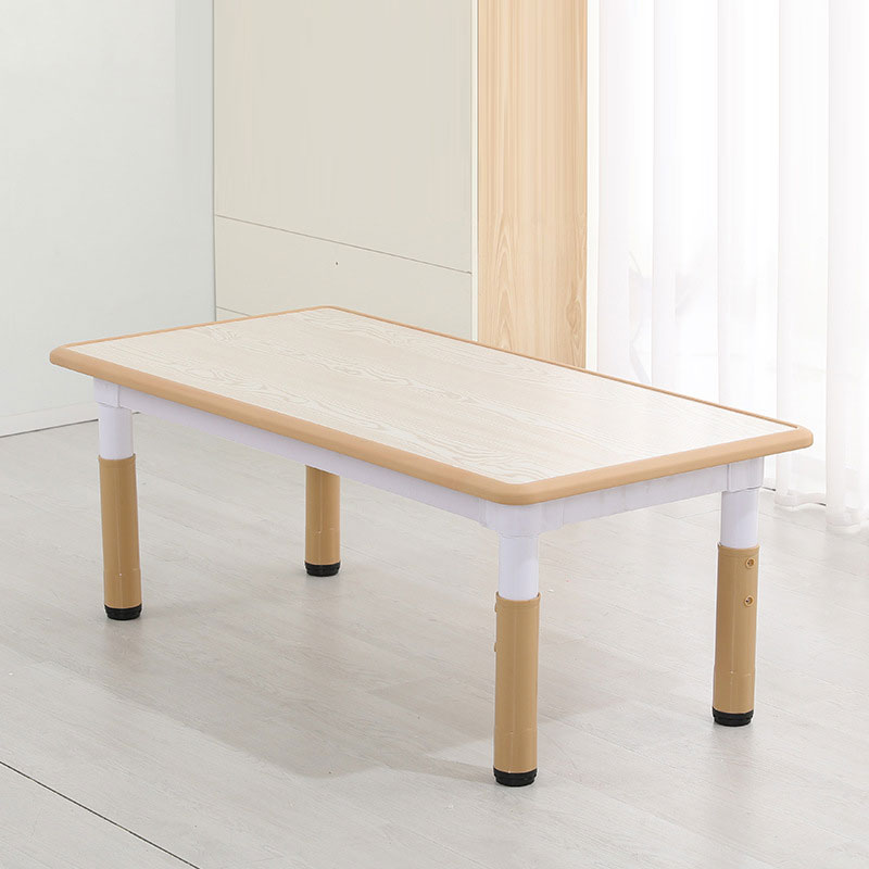 Kindergarten children's desk, height-adjustable learning table, rectangular plastic desk
