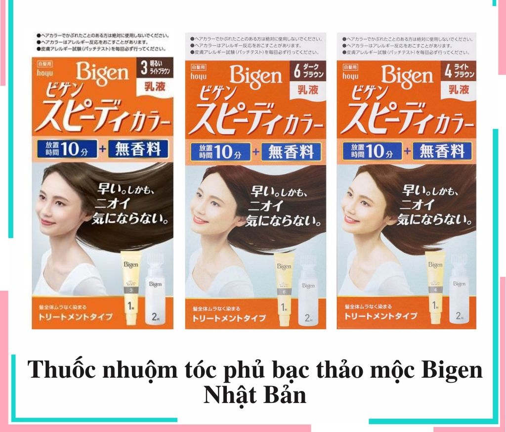 Kem nhuộm tóc phủ bạc Bigen thảo mộc Nhật Bản ( 02 )