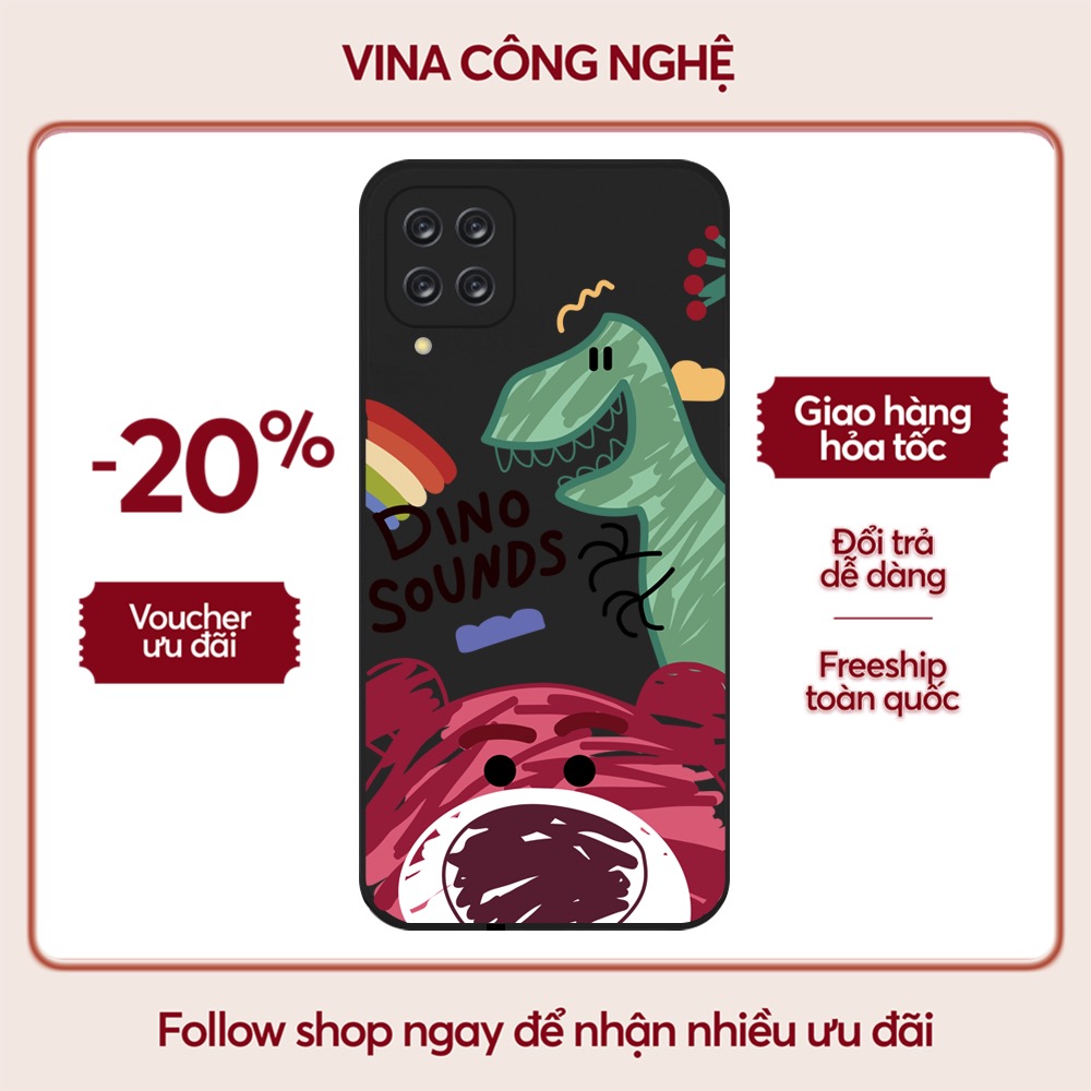 Ốp lưng samsung a10/a10s/a51/a32/a12/....dẻo cạnh vuông bảo vệ camera hình dino sounds