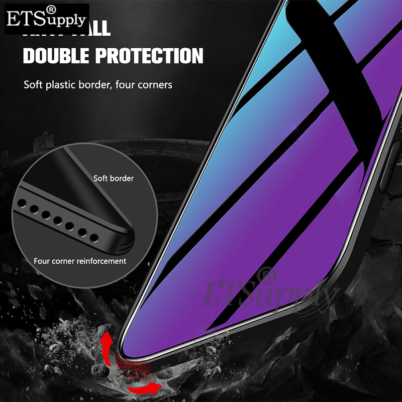 Phone case OPPO Reno 12 Pro Back cover Gradient Mirror Tempered Glass Protector Hard For OPPO Reno 12 Pro Back cover Phone Cases.