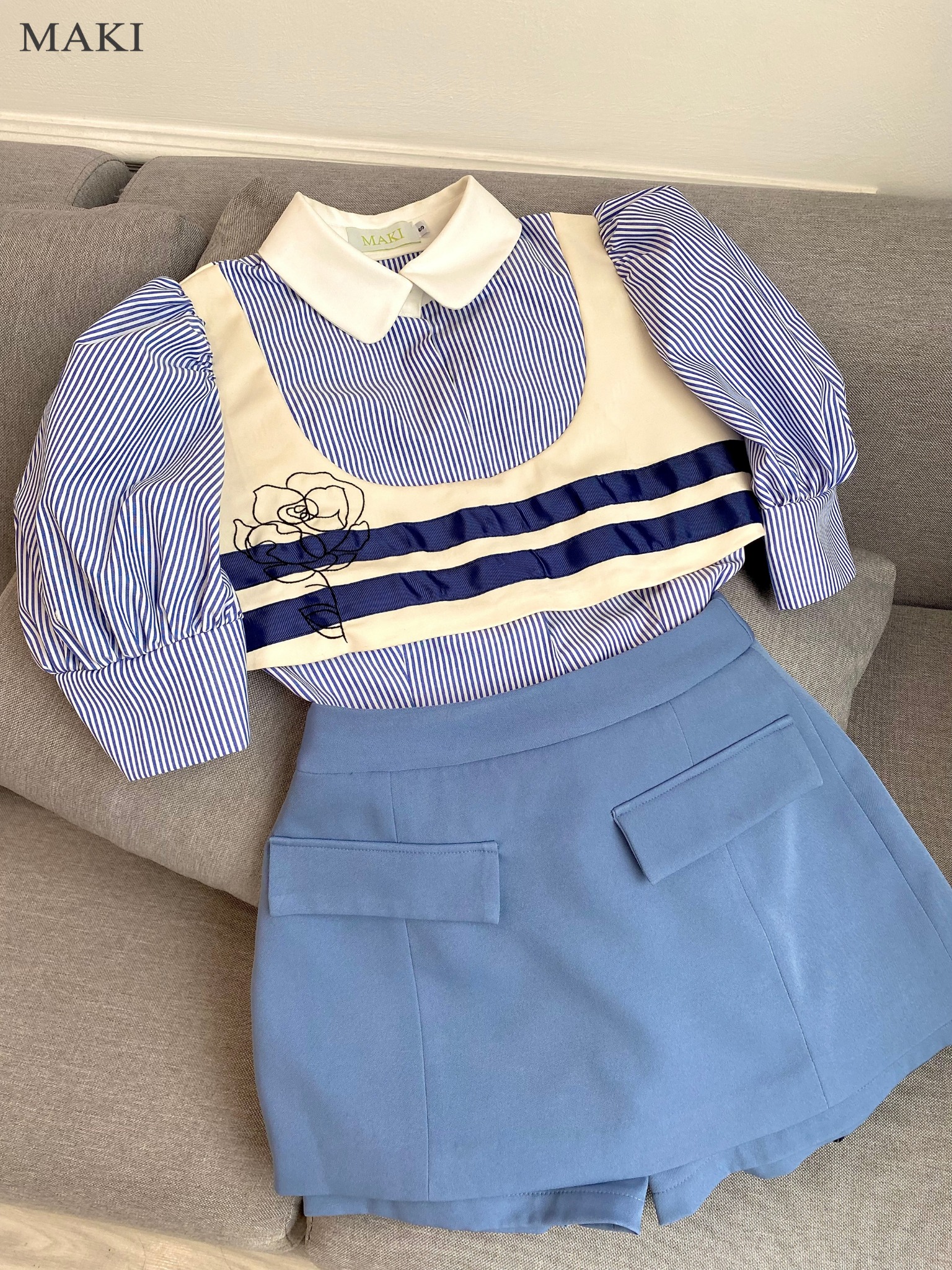 MAKI - Krissy Shorts - Quần váy xanh