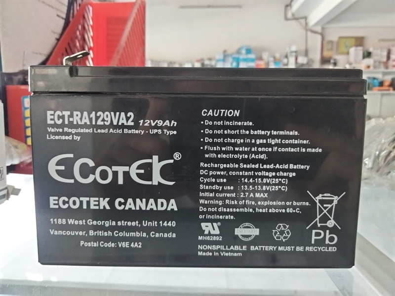 Bình ắc quy ecotek 12v 9ah cũ