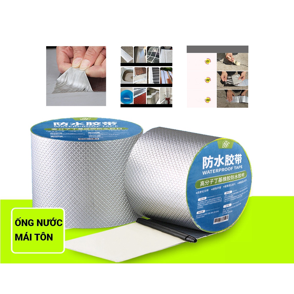 Băng Keo Chống Thấm Rộng 5cm/10cm /20 cm Dài 5m, Miếng Siêu Dính, Chống Thấm Nước, Keo Chống Dột