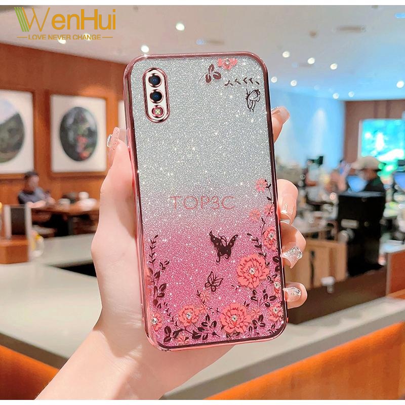 For vivo y91c case vivo y1s flashing butterfly garden phone case mmhy