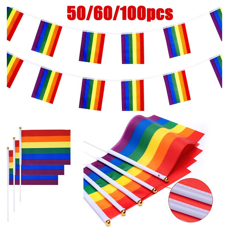 Mini Rainbow Flags Gay Pride Flags Handheld Rainbow Flags Small Mini ...