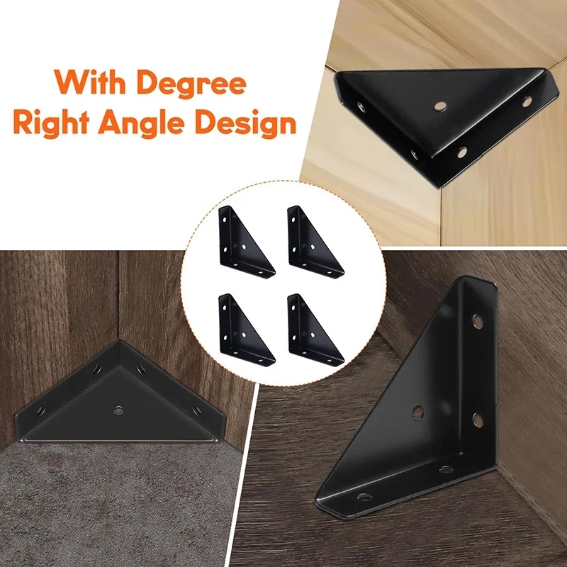 Angle Corner Brackets Steel Fixed Joint Board Plate Support Frame Right Triangular Angle Bracket Protector Stand Shelves