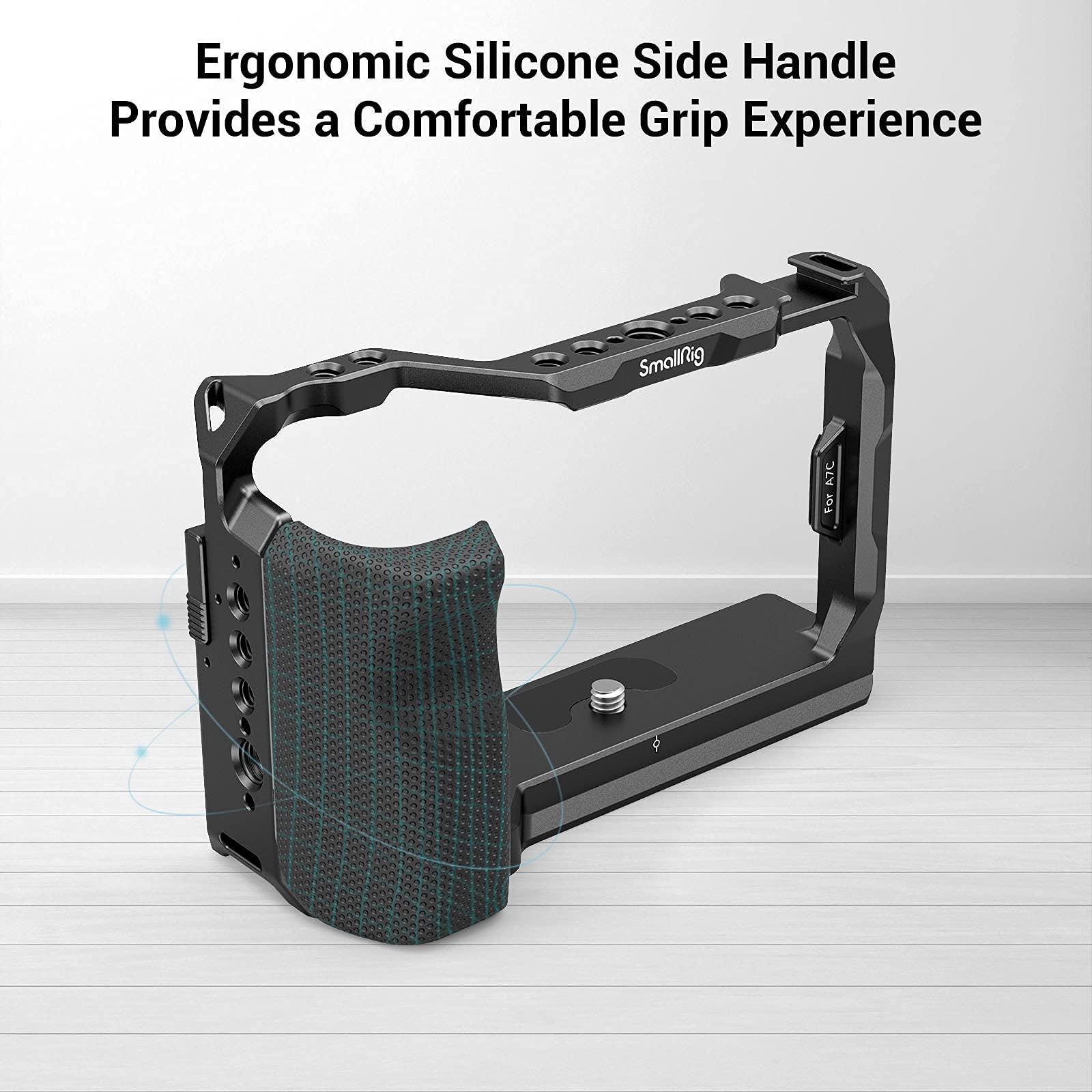 SmallRig A7C Cage with Side Silicone Handle Arca Swiss Base Plate for Sony A7C 3212