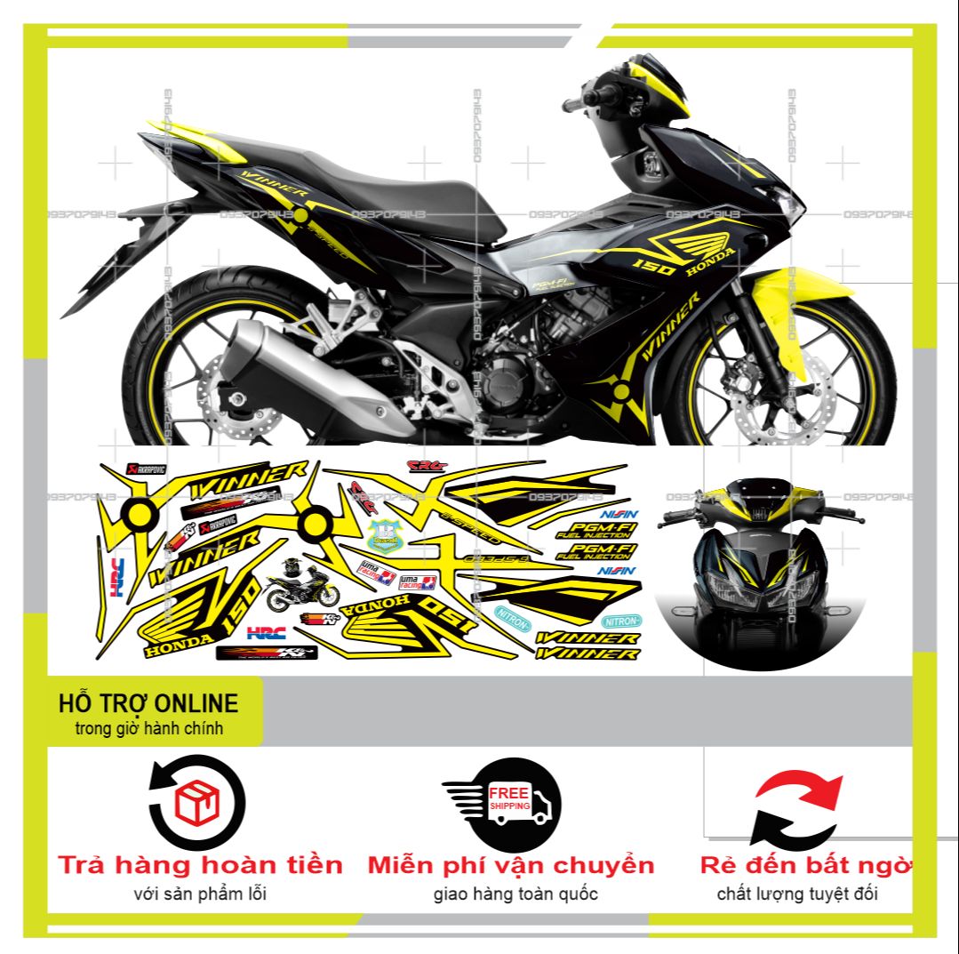 Tem rời winner x vàng đen khôi decal