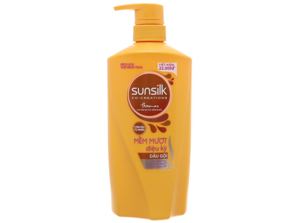 Dầu gội Sunsilk mềm mượt diệu kỳ chai 650g dạng vòi - dầu gội đầu chăm sóc nuôi dưỡng tóc