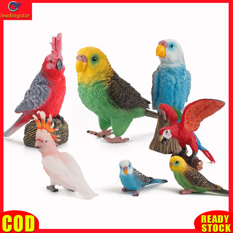 LeadingStar RC Authentic Simulation Bird Action Figures Parrot Macaws Budgerigar Lifelike Animals Model Kids Cognition Toys For Gifts