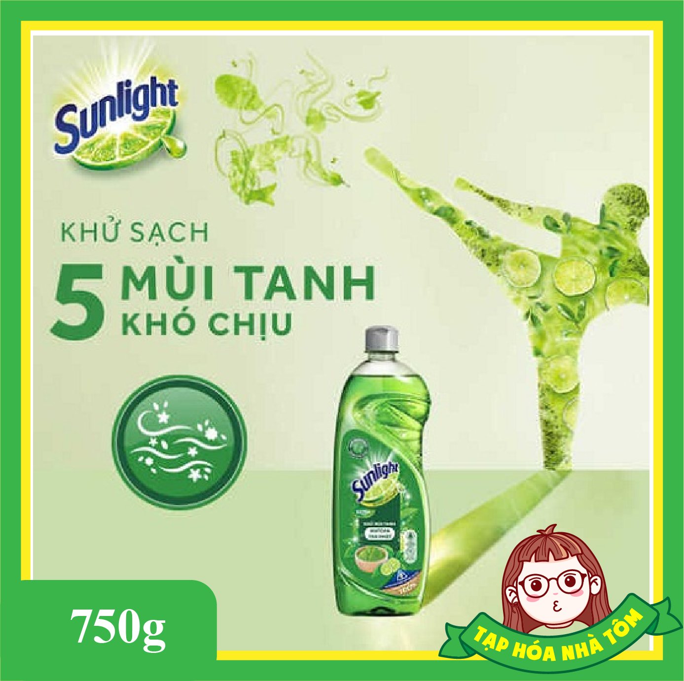 Nước rửa chén Sunlight Matcha Trà xanh Chai 750G