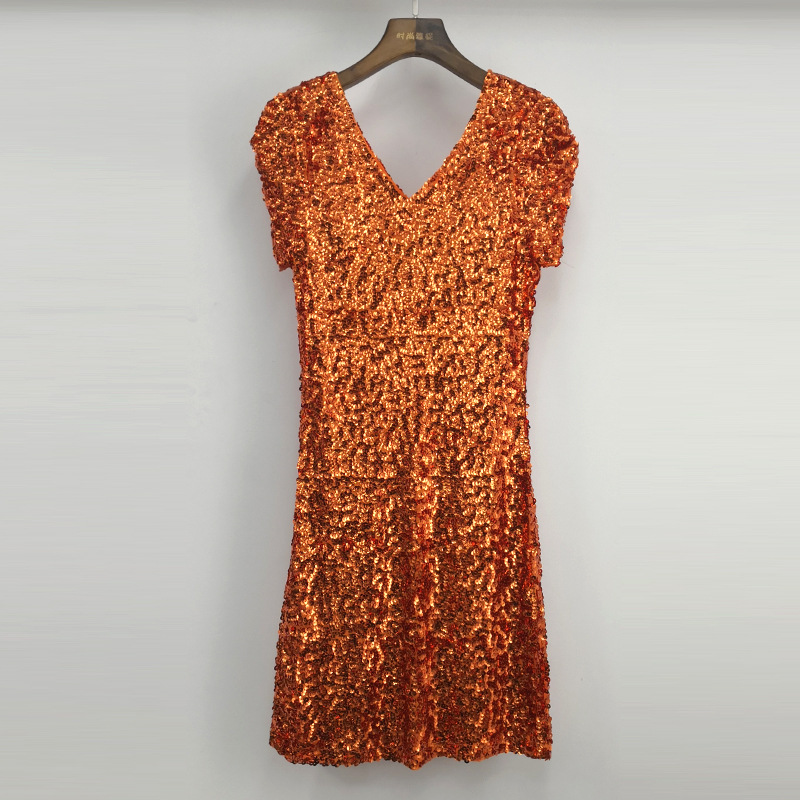 ĐầM Dạ HộI Dự TiệC Đầm sequin cổ chữ V ryrystyle