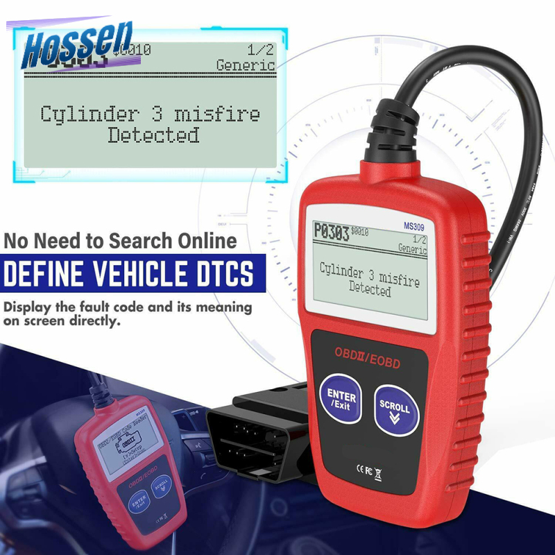 Ms309 OBD2 Scanner Car Check Engine Code Reader Fault Scanning Instrument OBDII Automatic Diagnostic Tool