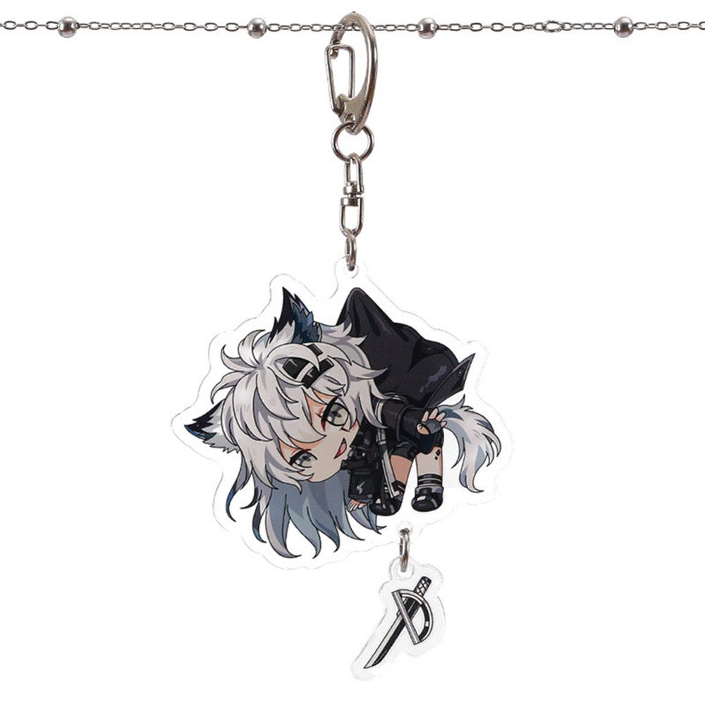 JINGUITANG Kids Man SilverAsh Lappland Amiya Llaveros Arknights Keyring Acrylic Key Chain Key Holder Game Arknights Keychain