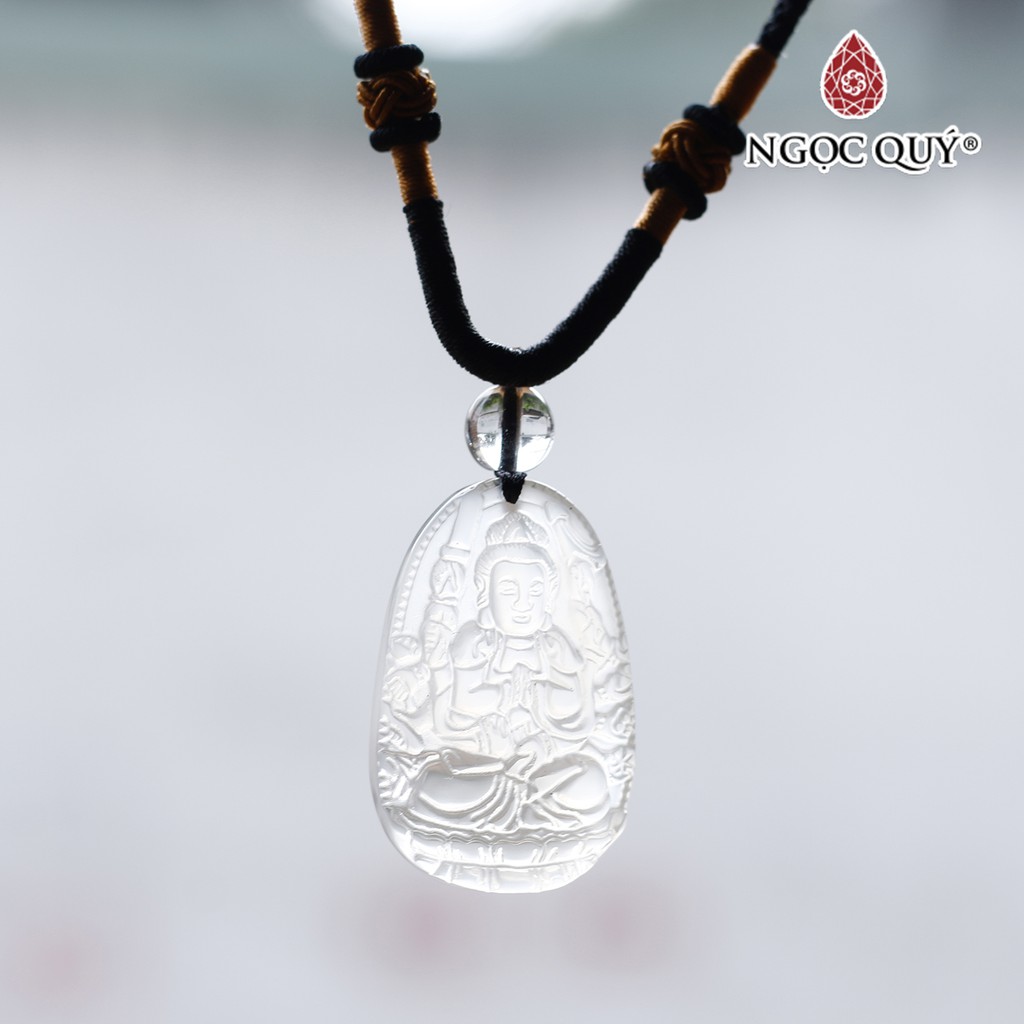 Mặt dây chuyền phật bản mệnh đá mã não trắng agate mệnh thủy, kim - ngọc quý