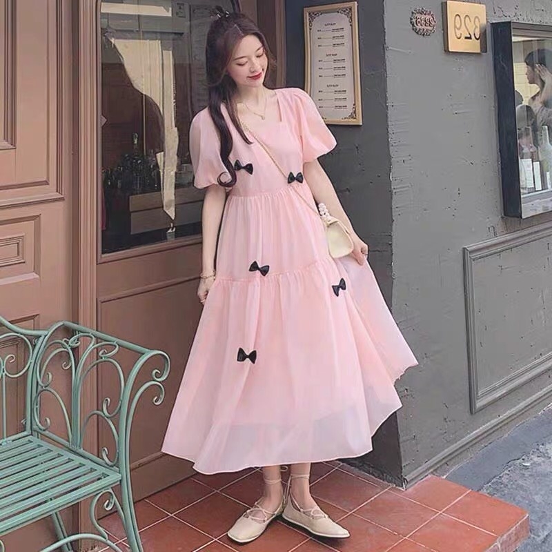 Đầm bầu-Váy đầm bigsize mềm mại thiết kế dáng xòe dự tiệc cho mẹ bầu từ 45kg đến 70kg