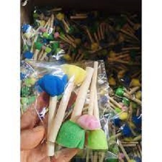 Bộ 5 Cây Cọ Xốp Mút, Cọ Chấm Màu Wenboxin Cho Bé
