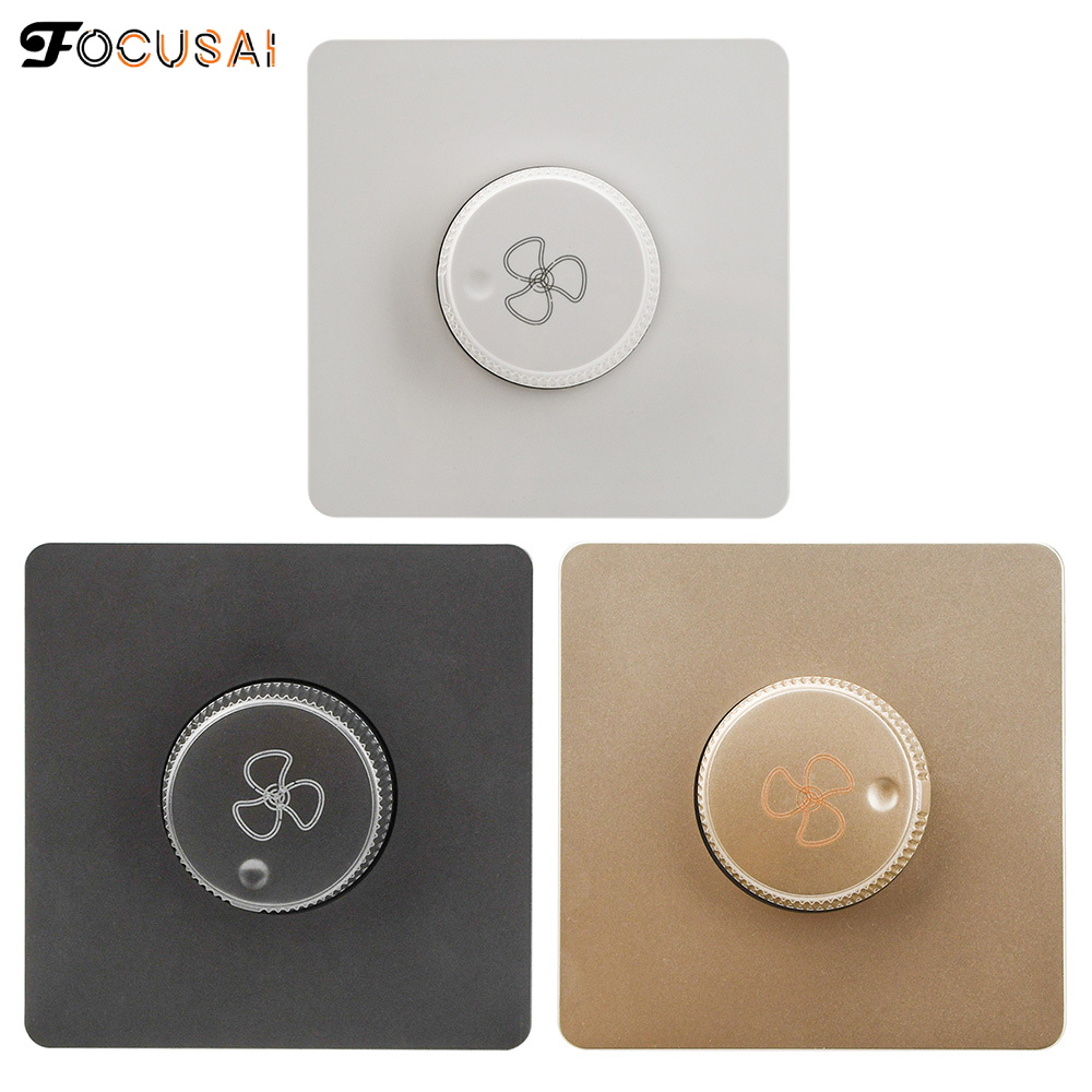 FocusAi 86 Type Ceiling Fan Adjustment Stepless Speed Controller Wall Switch 220V for 15-300W Dimmer Halloween Christmas Decoration
