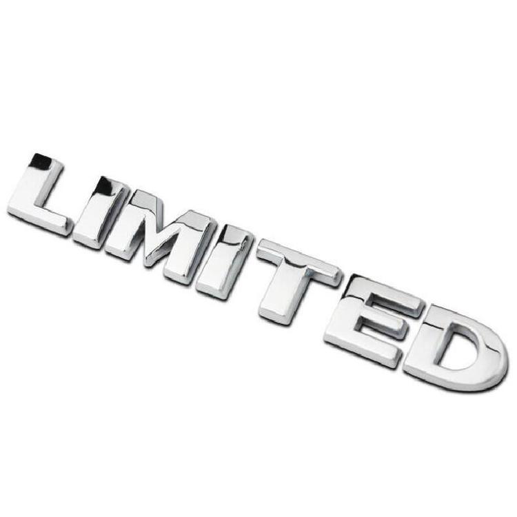 Decal tem chữ limited 3d inox cao cấp dán trang trí ô tô g40405