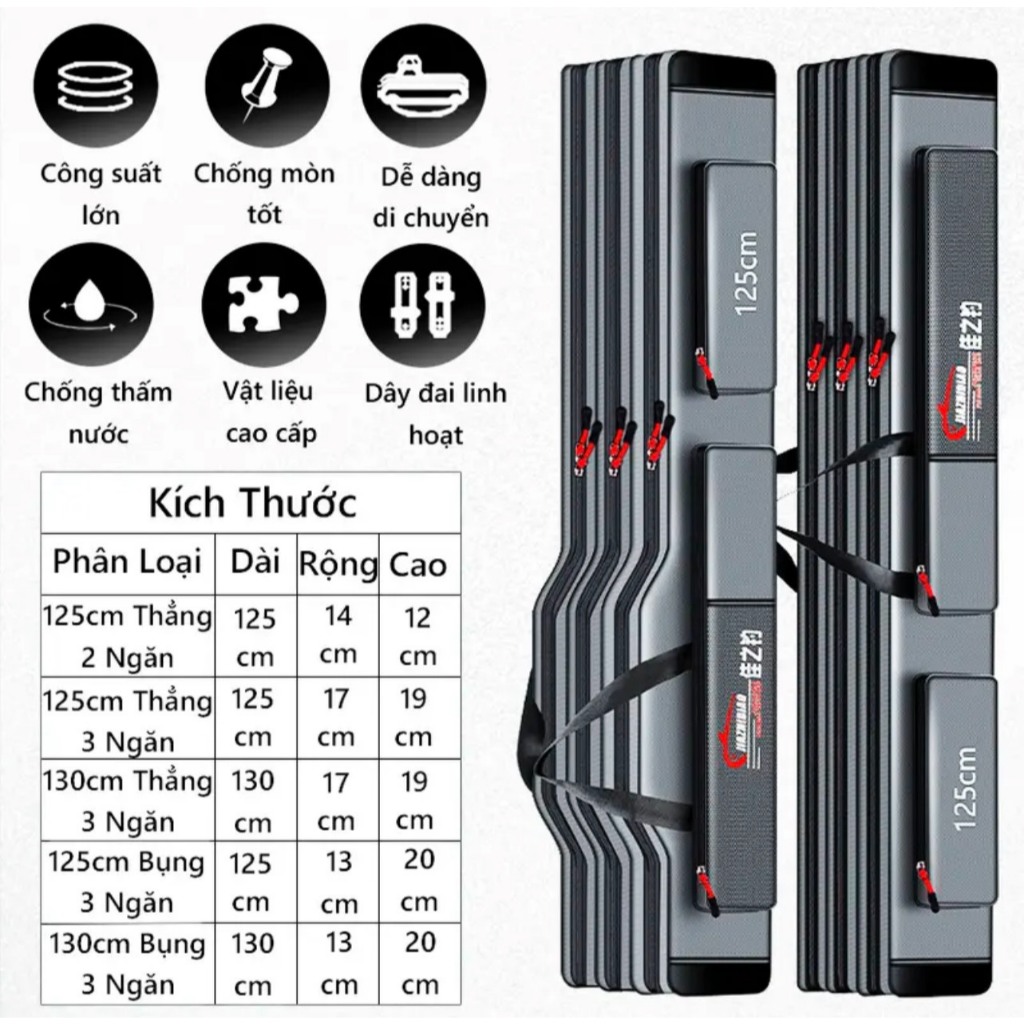 Túi đựng cần câu cá. bao đựng cần câu cá 80cm – 130cm “2 3 ngăn” cao cấp