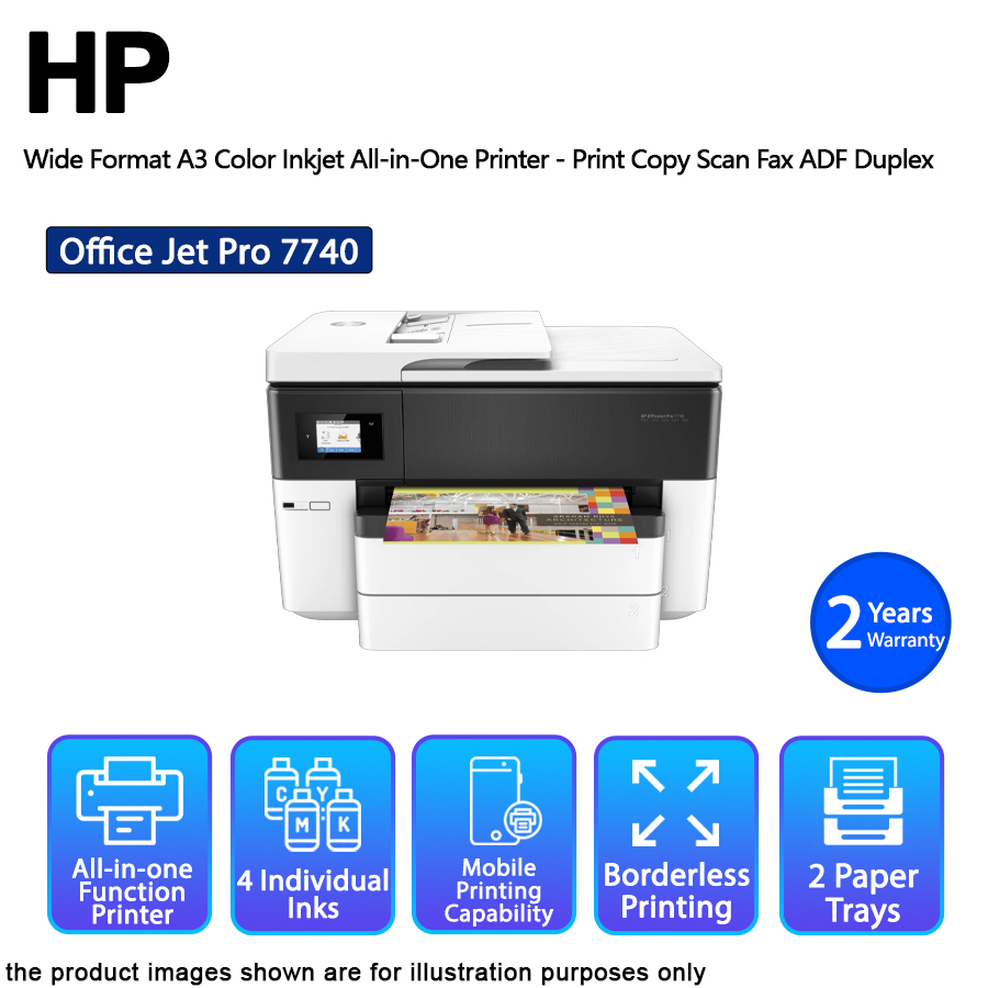 HP OfficeJet Pro 7740 A3 Colour All-In-One Inkjet Printer