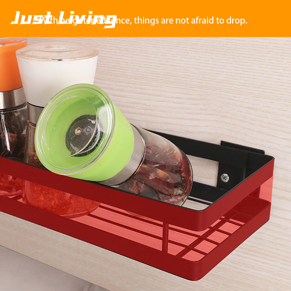 JustLiving Giá Để Đồ Nhà Bếp Giá Để Đồ Treo Gia Vị Nhà Bếp Treo Tường Không Đục Lỗ Giá Sắp Xếp Phòng Tắm (Không Khoan)