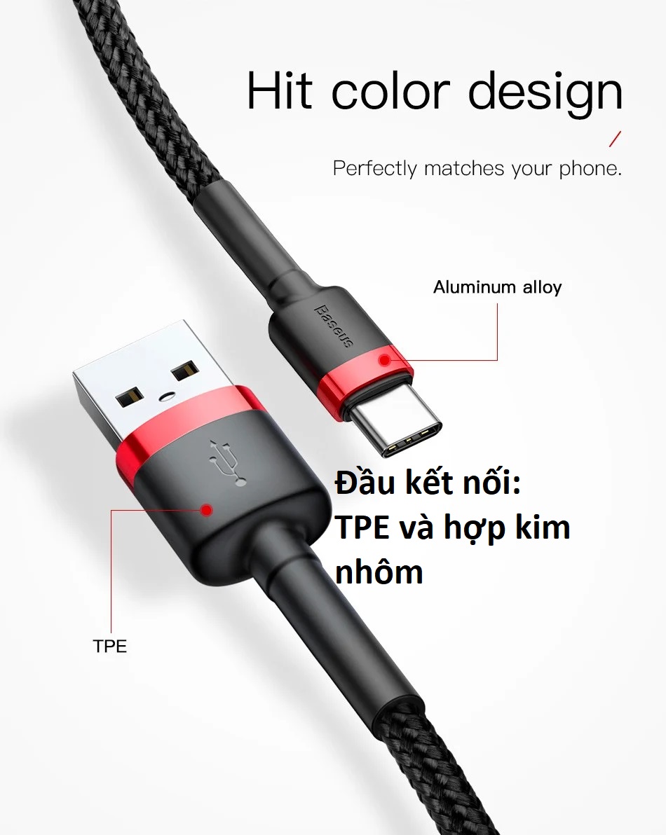 Cáp sạc và truyền dữ liệu Type-C Baseus Cafule